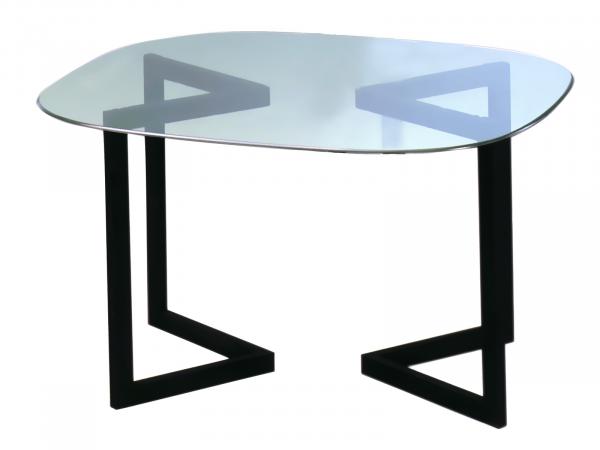 CECT-021 | Geo Cafe Table Black, Rounded Square -- Trade Show Rental Furniture